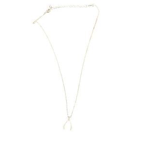 Silver Wishbone‎ Pendant Necklace Delicate Charm Jewelry